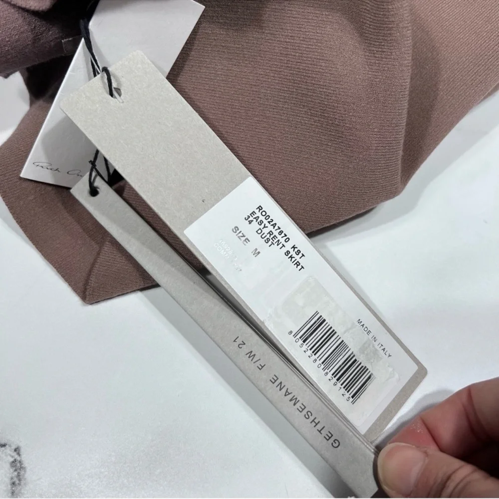 Rick Owens Rent Maxi Bodycon Skirt in Dust - Picture 12 of 14